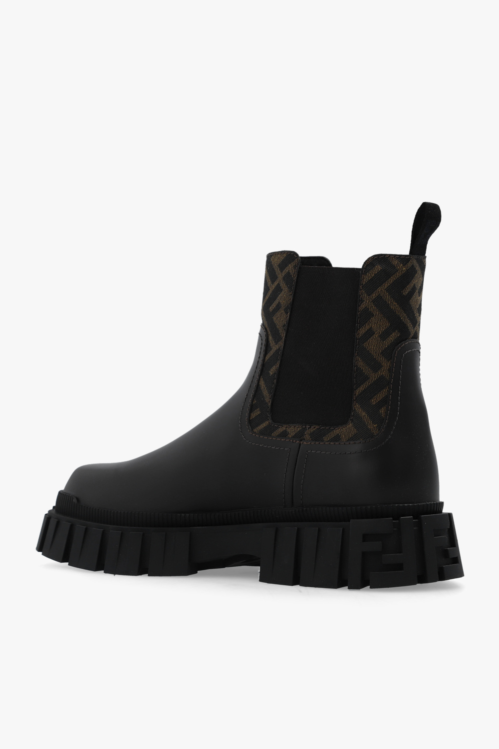 Fendi Leather ankle boots with monogram