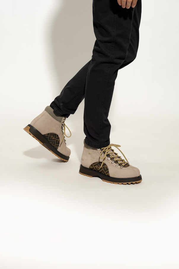 Fendi square-pattern Boots with monogram