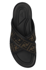 Fendi BROWN Slides with logo