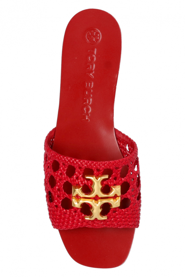 Red 'Eleanor' woven flat slides with logo Tory Burch - Vitkac TW