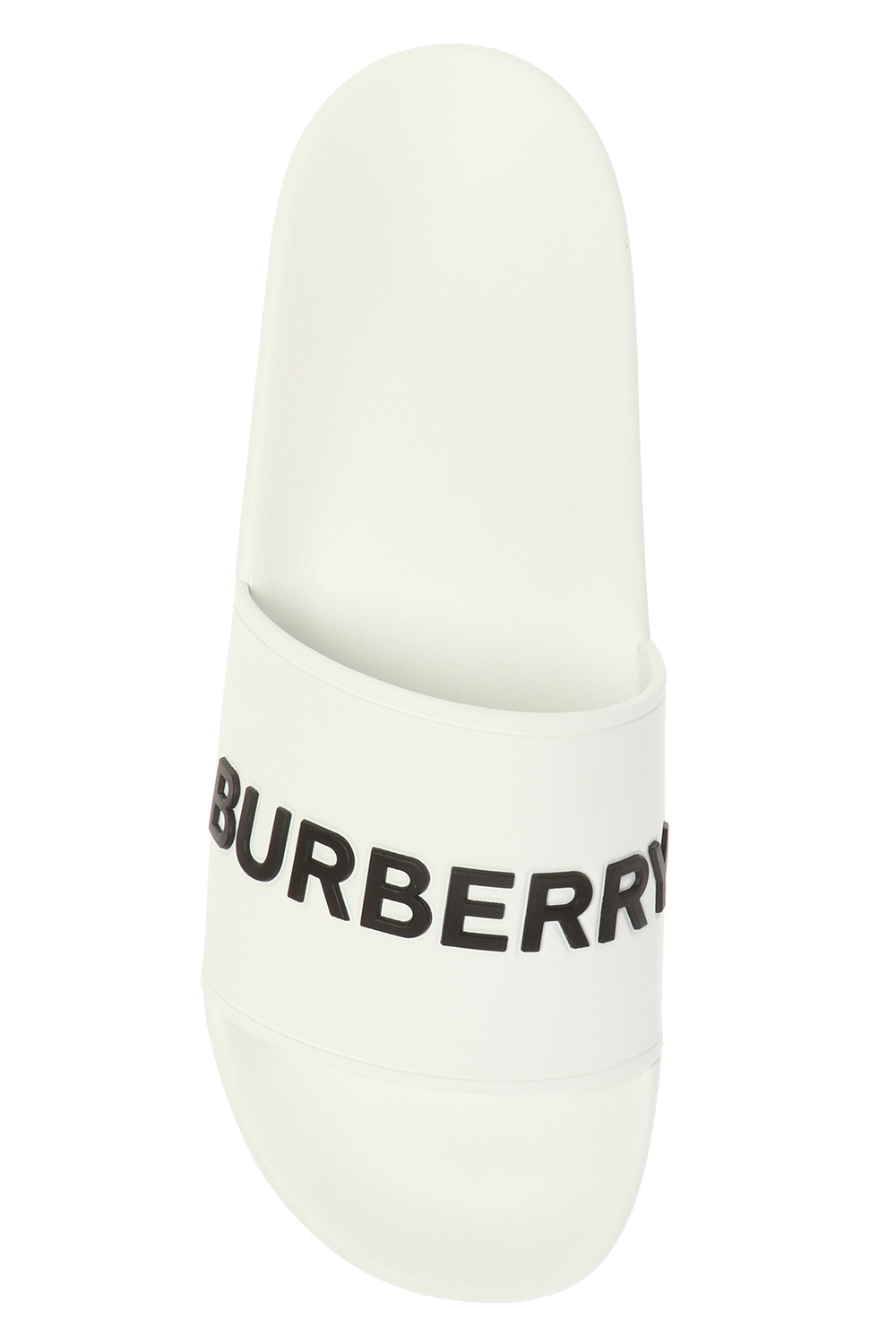 white burberry slides