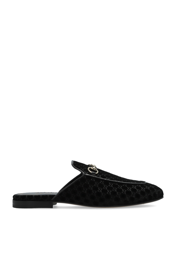 Velvet slides with "GG" pouch od Gucci