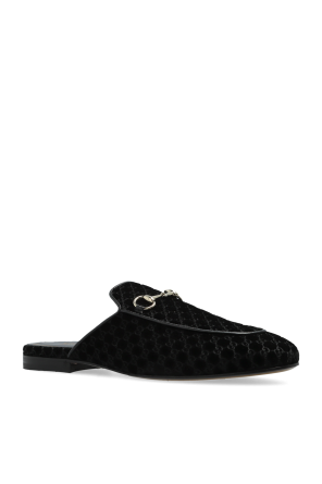 Gucci Aksamitne klapki ze worem `GG`