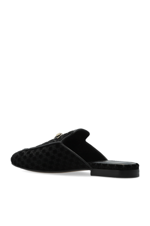 Gucci Aksamitne klapki ze worem `GG`