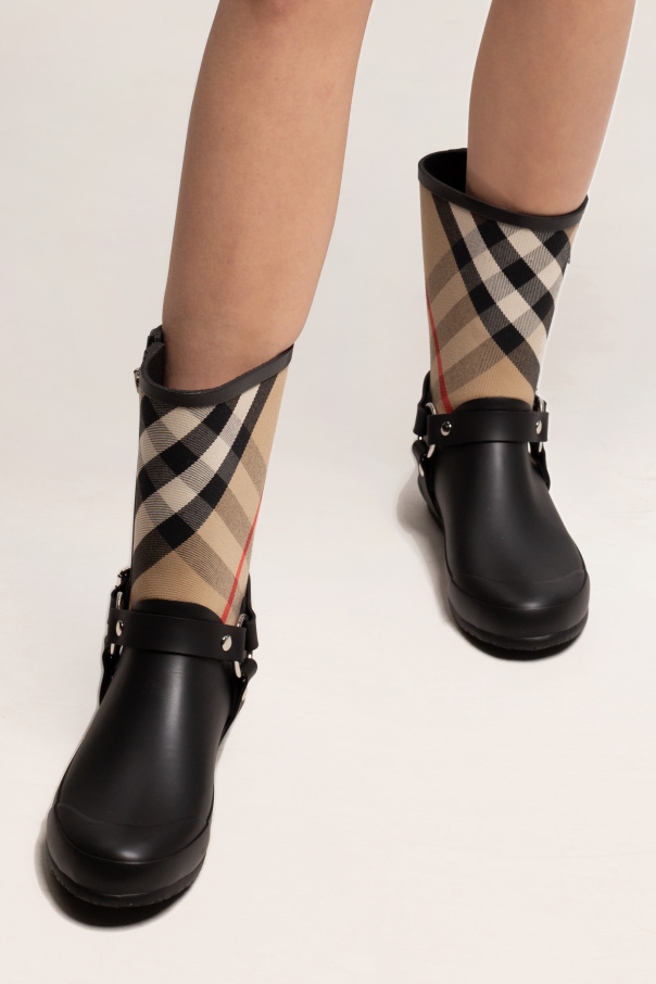 Black 'House Check' rain boots Burberry - Vitkac TW