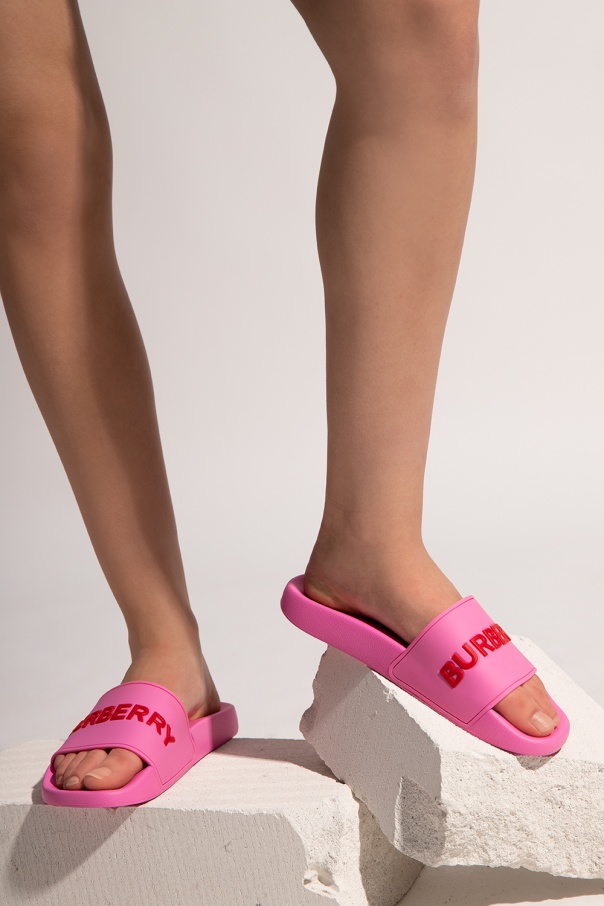 Burberry Rubber slides with logo | Women's Shoes | IetpShops | burberry  sherwood logo shirt