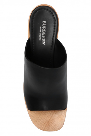 burberry pinstripe 'Kenwood' platform slides