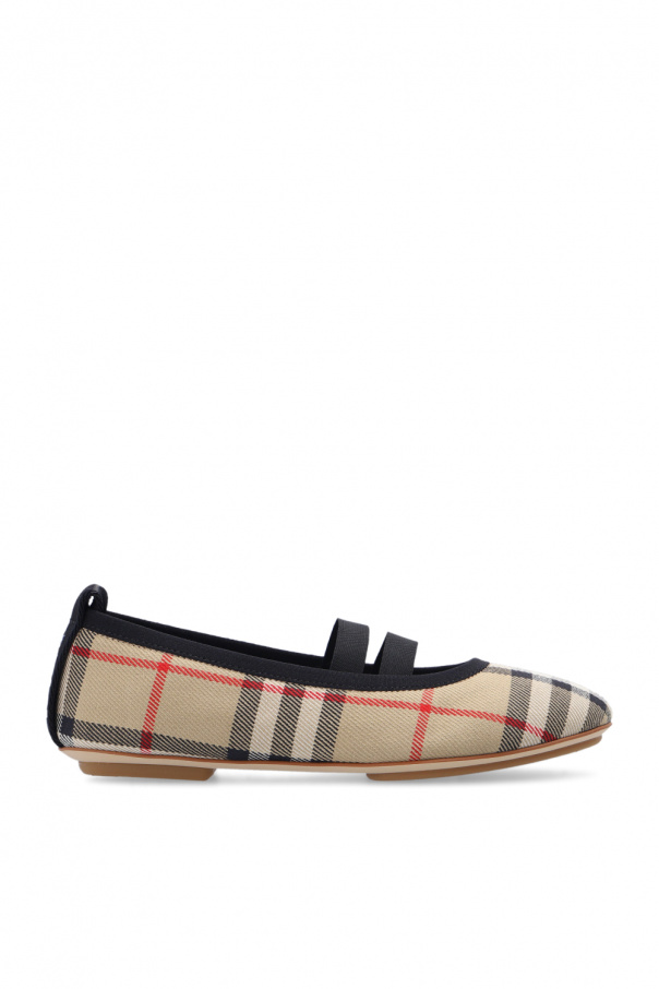 Checked ballet flats od Burberry Kids