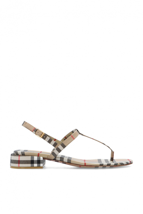 burberry lona Sandals with a check pattern