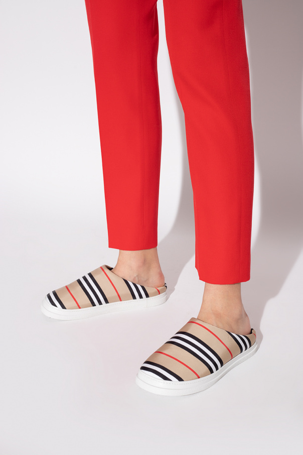 burberry Met Striped slides