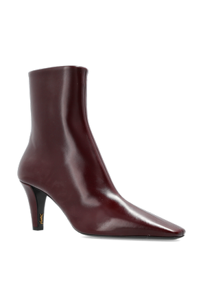 Saint Laurent Skórzane botki na obcasie ‘Jill’