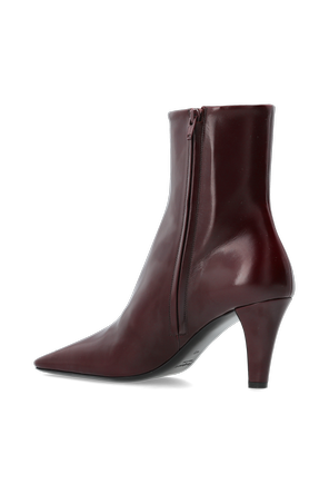 Saint Laurent Skórzane botki na obcasie ‘Jill’