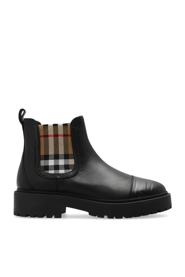 Leather Chelsea boots od Burberry Kids