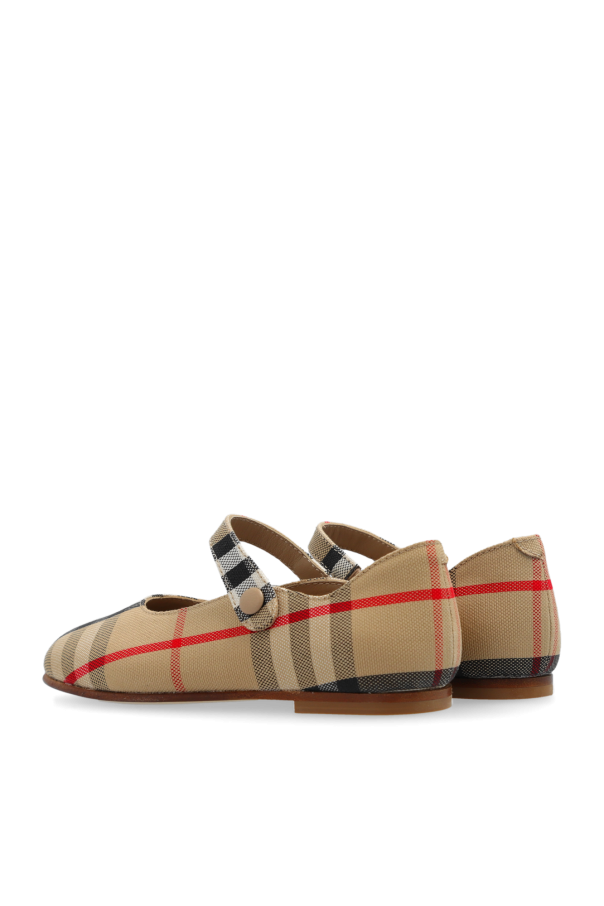 burberry Hand Kids ‘Seth’ checked ballet flats