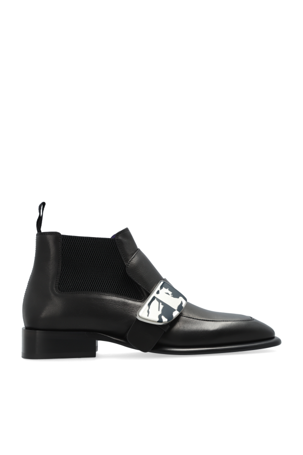Burberry White ‘Shield’ Ankle Boots