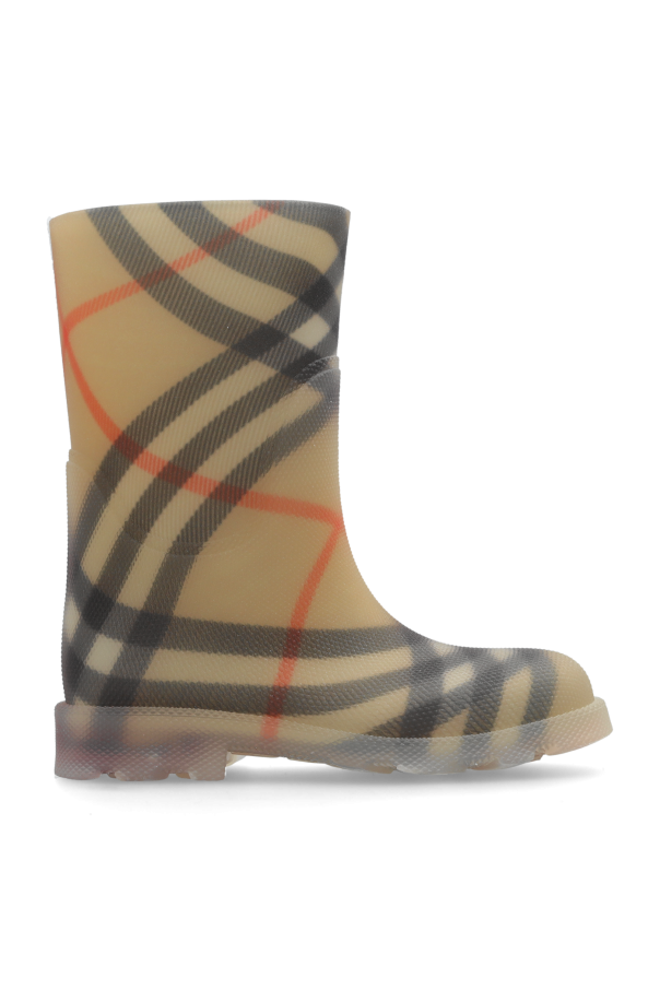 Burberry Kids Rubber boots with check pattern