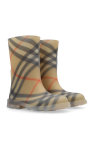 Burberry Kids beige Rain boots with check pattern