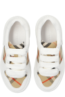 Burberry Kids WHITE Burberry Kids plaid pattern sneakers
