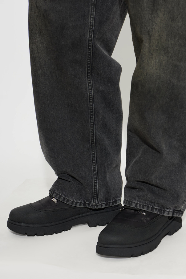 Moon Boot Combat Boot Nylon Black Boots by Moon Boot