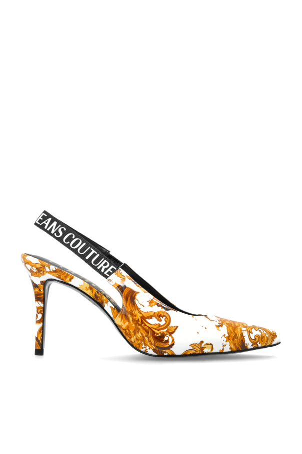 Heeled shoes with `barocco` pattern od Versace Jeans Couture