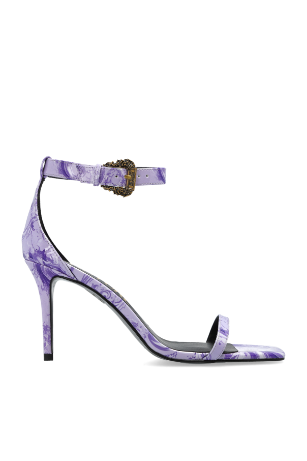 Heeled sandals with 'barocco' print od Versace Jeans Couture