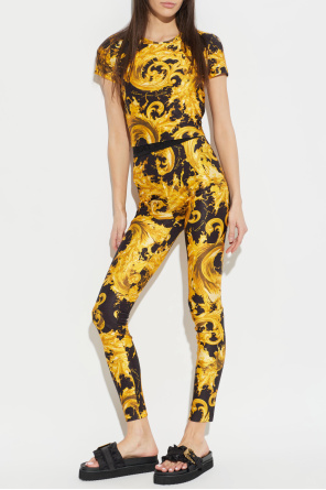 Versace Jeans Couture Satynowe klapki na platformie