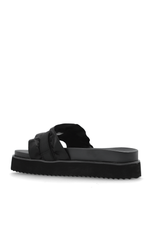 Versace Jeans Couture Satynowe klapki na platformie