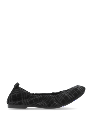 Ballet flats with a check pattern