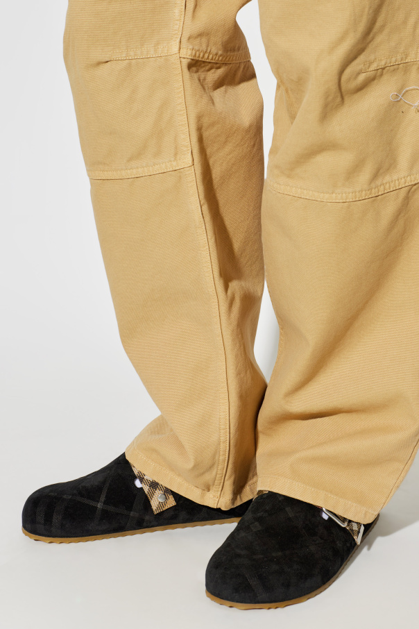 Burberry Suede slides `Urchin`