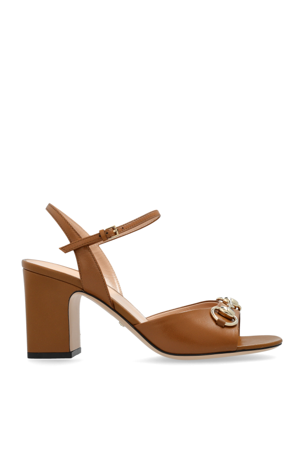 Leather heeled sandals Horsebit od Gucci