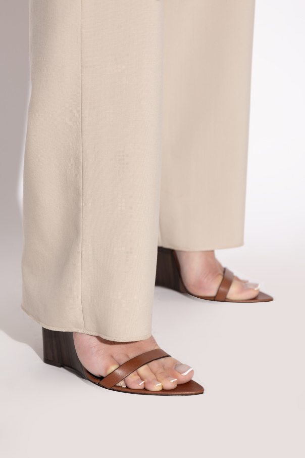 Saint Laurent Sandalias de cuña Maine Liscio