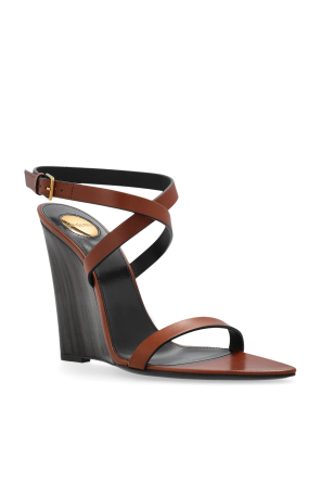 Saint Laurent Sandalias de cuña Maine Liscio