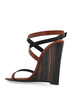 Saint Laurent Sandalias de cuña Maine Liscio