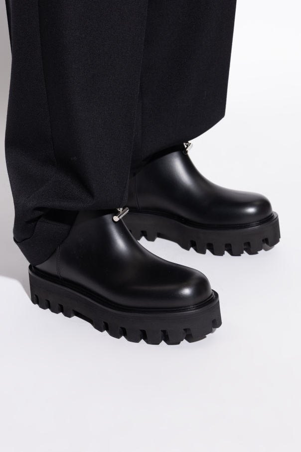 Alexander McQueen Skórzane buty na platformie