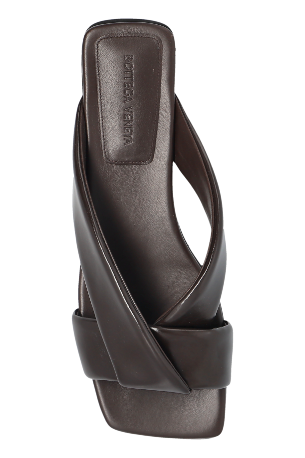 Brown 'Riva' leather slides Bottega Veneta - Vitkac GB
