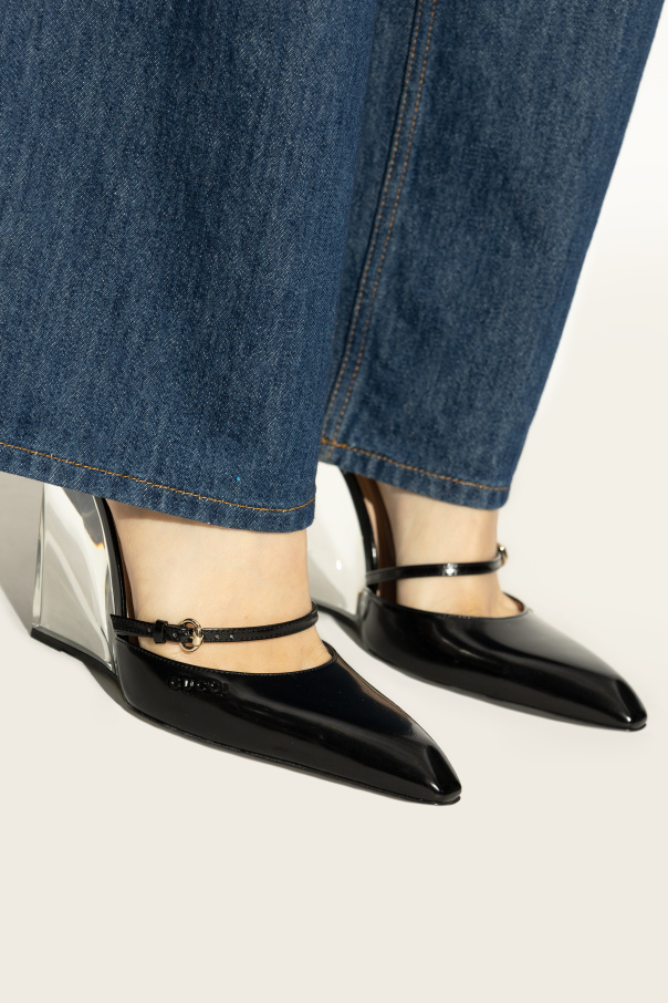 Gucci Flip-flops on a transparent wedge