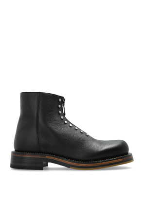 Leather ankle boots with studs