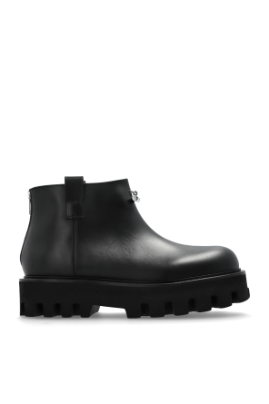 Leather platform shoes