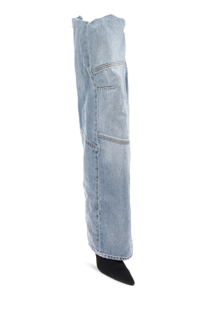 Balenciaga Denim high-heeled boots `New Flex`