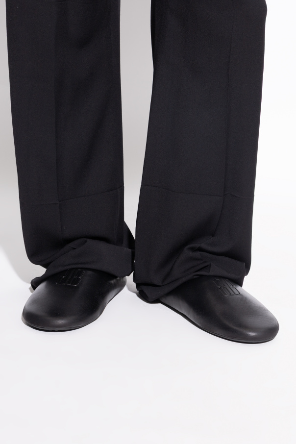 Balenciaga Leather slides with a 'vintage' effect