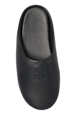 Balenciaga Leather slides with a 'vintage' effect