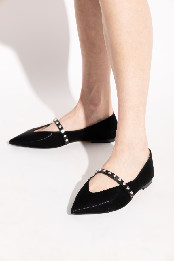 Alexander McQueen Bailarinas con cristales brillantes