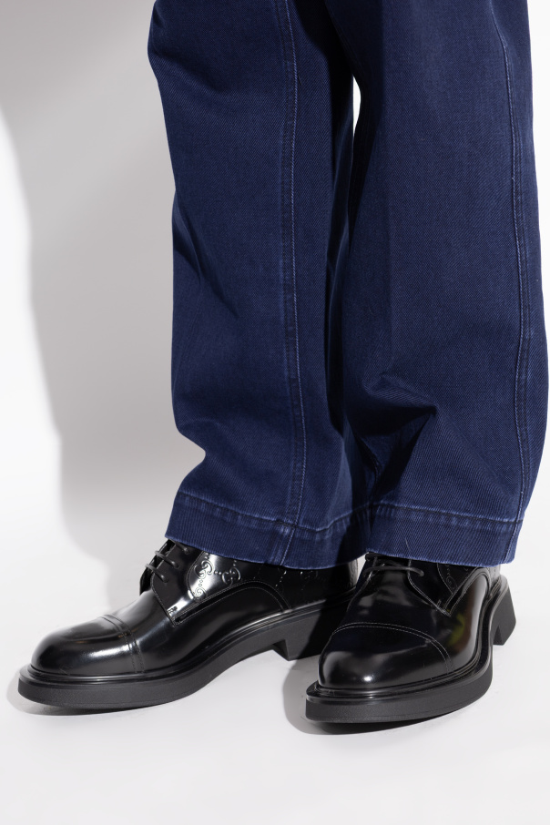 Gucci Leder-Schuhe mit "GG"-Muster