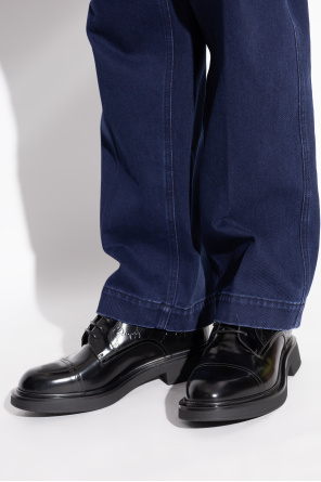 Leder-schuhe mit "gg"-muster od Gucci