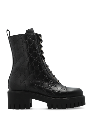 Leather heeled ankle boots