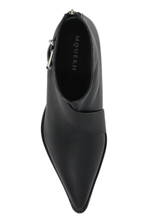 Alexander McQueen Botines de cuero con tacón