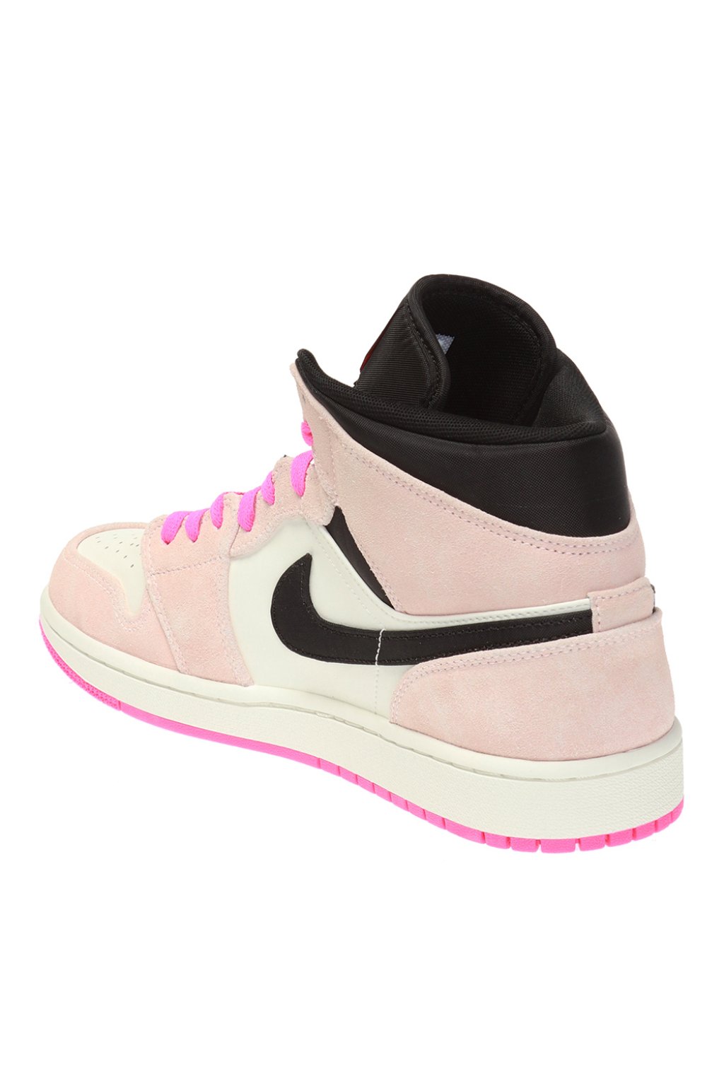 pink and black nike high tops