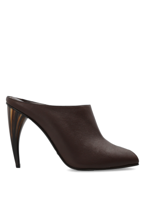 Leather heeled mules