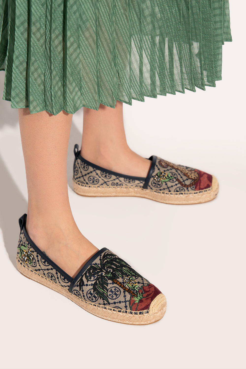 Tory Burch ‘T Monogram’ embroidered espadrilles