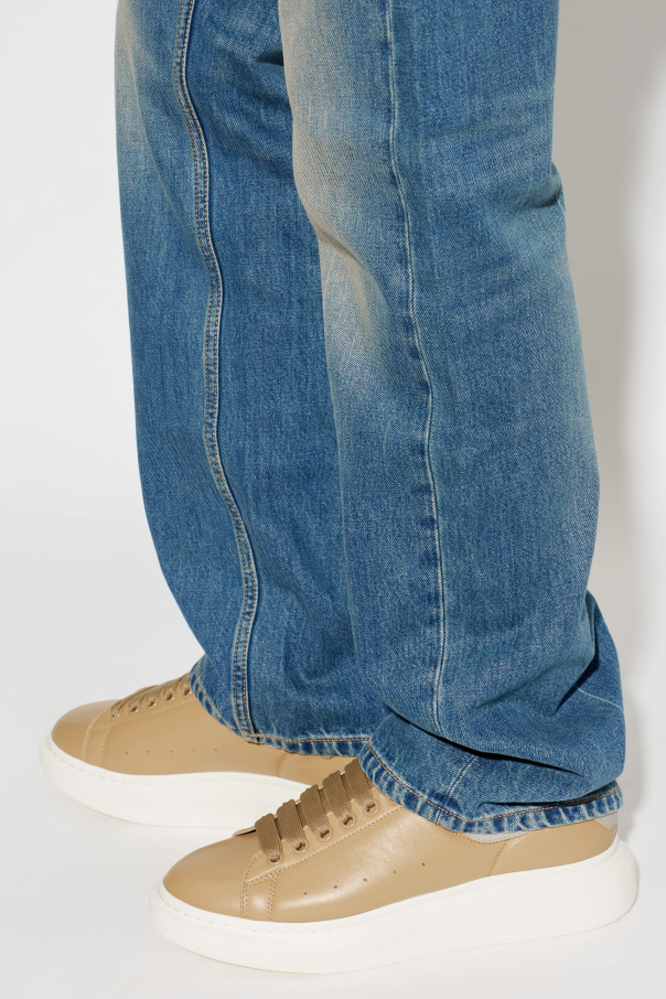 Alexander McQueen Leather sports shoes with logo